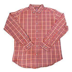 Columbia Shirt Mens M Multicolor Plaid Checkered Button Down Logo Classic